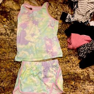 Cat and Jack short and tank top set tie dye